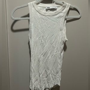 Zara white ribbed tank top
